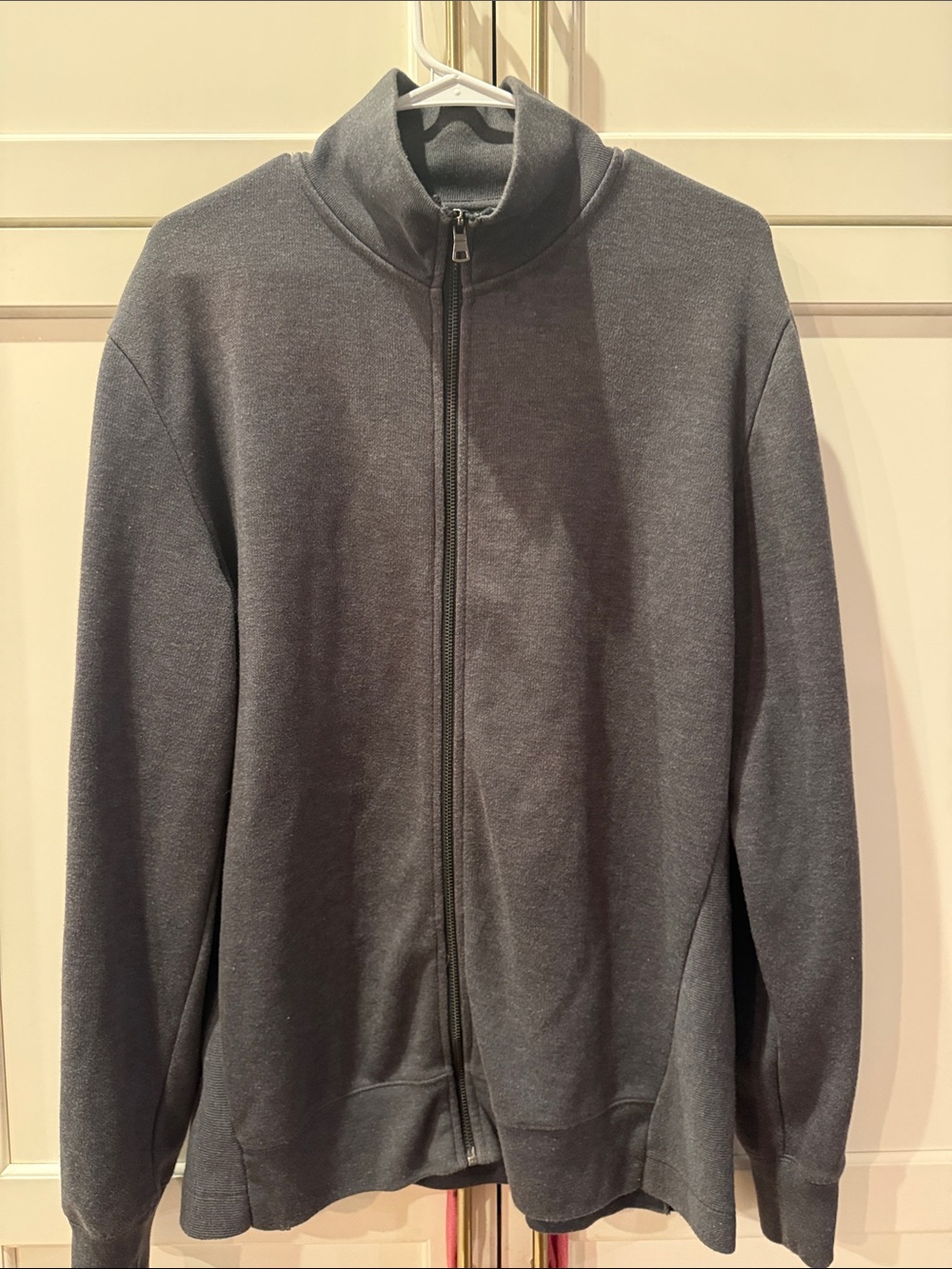 GAP Men's Charcoal Full-Zip Mock Neck Sweater